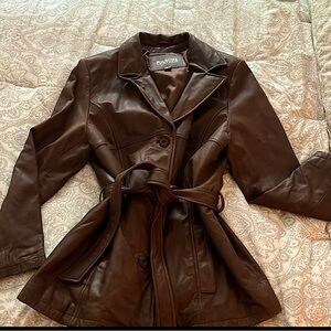 Wilsons leather brown belted coat